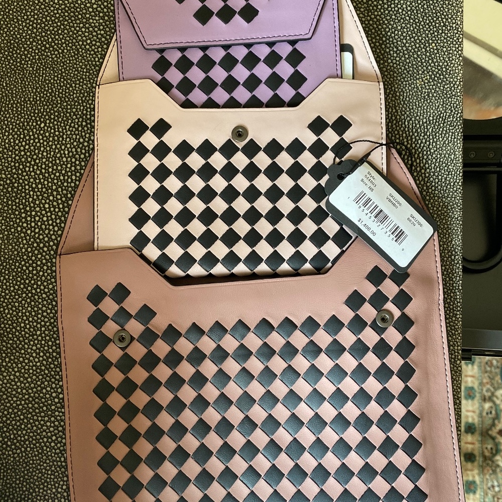 BOTTEGA VENETA INTRECCIATO WOVEN LEATHER POUCH WALLET